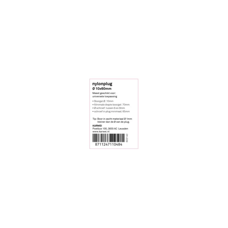 KARWEI Nylonplug 10x60mm 6ST