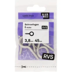KARWEI Schroefogen RVS 3,8mm - 45mm 6st.