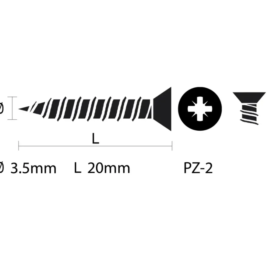 KARWEI schroef universeel platkop pozi RVS 3.5x20 mm 15 stuks