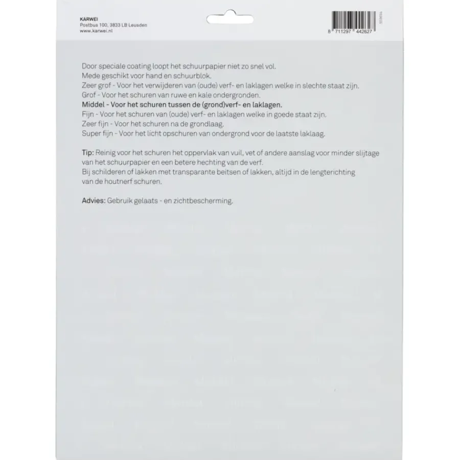 KARWEI schuurpapier grove schuurklus middel K150 Online