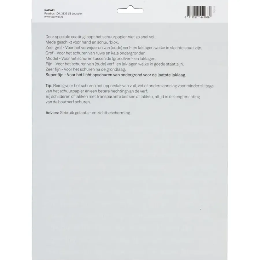 KARWEI schuurpapier lichte schuurklus super fijn K320 Online