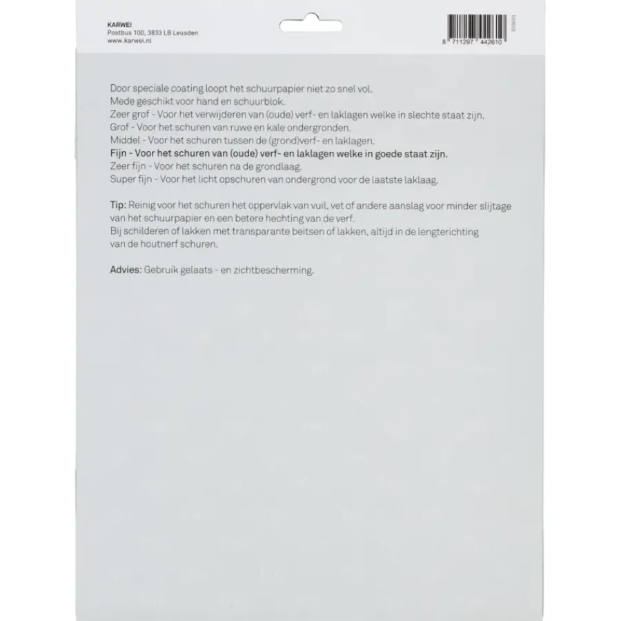 KARWEI schuurpapier lichte schuurklus fijn K180 Hot