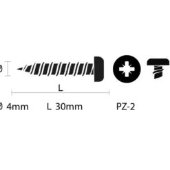 KARWEI unischroef cilinderkop rvs 4x30 mm (10 stuks)