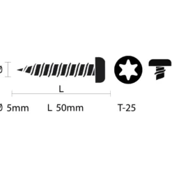 KARWEI unischroef cilinderkop verzinkt 5x50 mm (15 stuks)