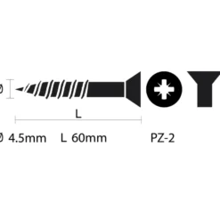 KARWEI unischroef platkop verzinkt 4,5x60 mm 100 stuks