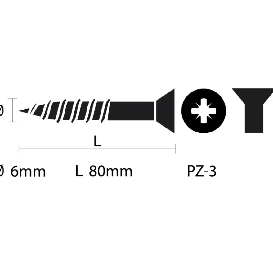 KARWEI unischroef platkop verzinkt 6x80 mm (15 stuks)
