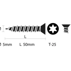 KARWEI unischroef platkop verzinkt 5x50 mm (100 stuks)