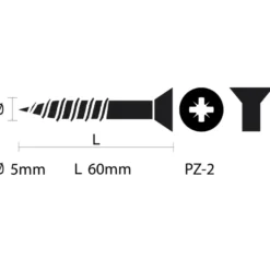 KARWEI unischroef platkop verzinkt 5x60 mm (40 stuks)