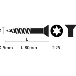 KARWEI unischroef platkop verzinkt 5x80 mm (70 stuks)