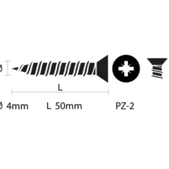 KARWEI unischroef platkop verzinkt 4x50 mm (150 stuks)