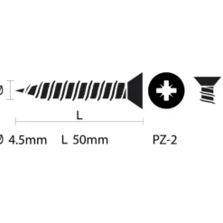 KARWEI unischroef platkop verzinkt 4,5x50 mm 100 stuks