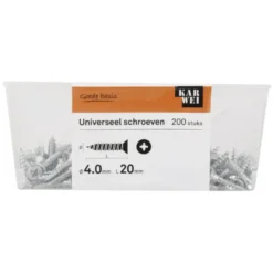 KARWEI unischroef platkop verzinkt 4x20 mm (200 stuks)