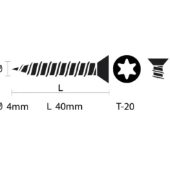 KARWEI unischroef vk verzinkt 4x40 mm (200 stuks)
