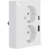 KARWEI Zenith Dubbel Stopcontact Geaard met USB A+C Wit