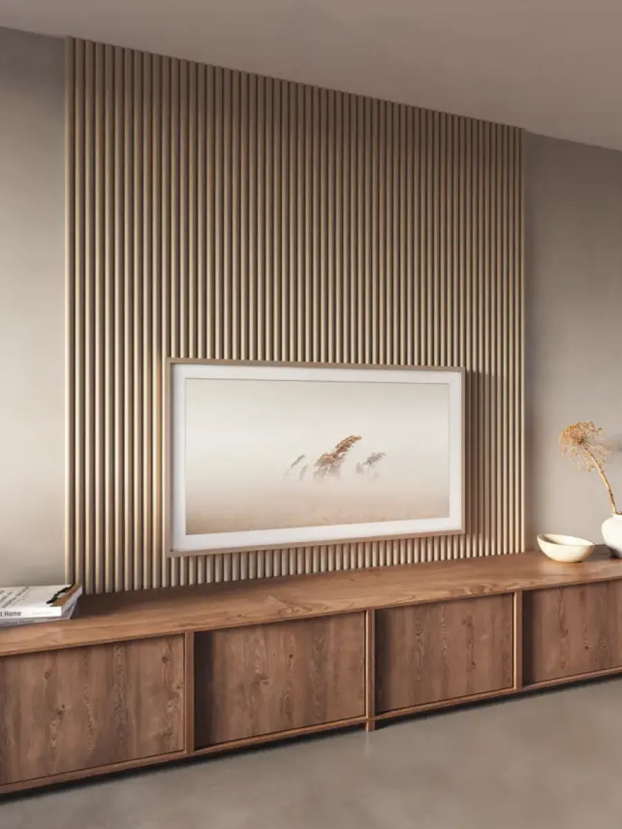 CanDo Kleurstaal lattenwand Decowall Acoustic Curve zand 25x30cm Clearance