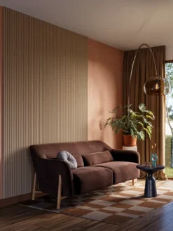 CanDo Kleurstaal lattenwand Decowall Acoustic Curve zand 25x30cm Clearance