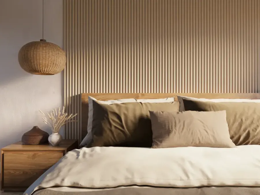 CanDo Kleurstaal lattenwand Decowall Acoustic Curve zand 25x30cm Clearance