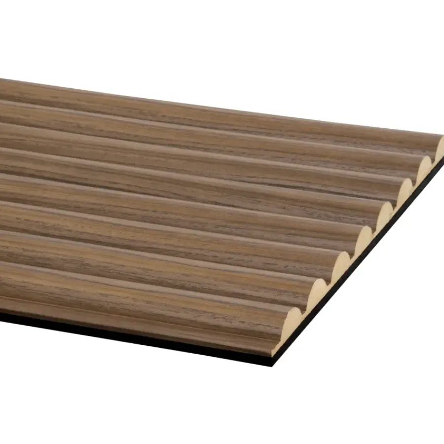 CanDo Kleurstaal lattenwand Decowall Acoustic Curve walnoot 25x30cm Sale