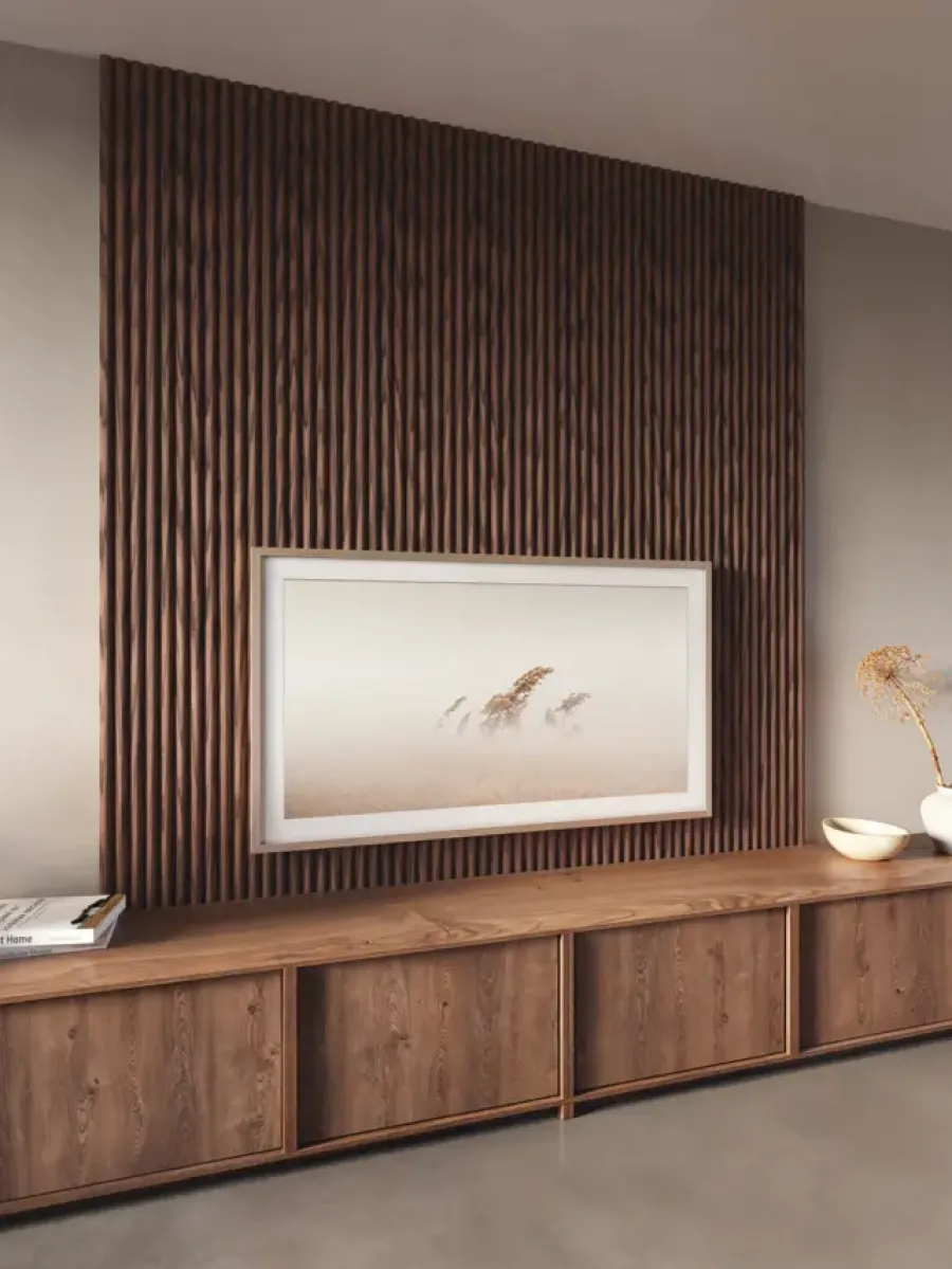 CanDo Kleurstaal lattenwand Decowall Acoustic Curve walnoot 25x30cm Sale
