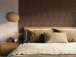 CanDo Kleurstaal lattenwand Decowall Acoustic Curve walnoot 25x30cm Sale