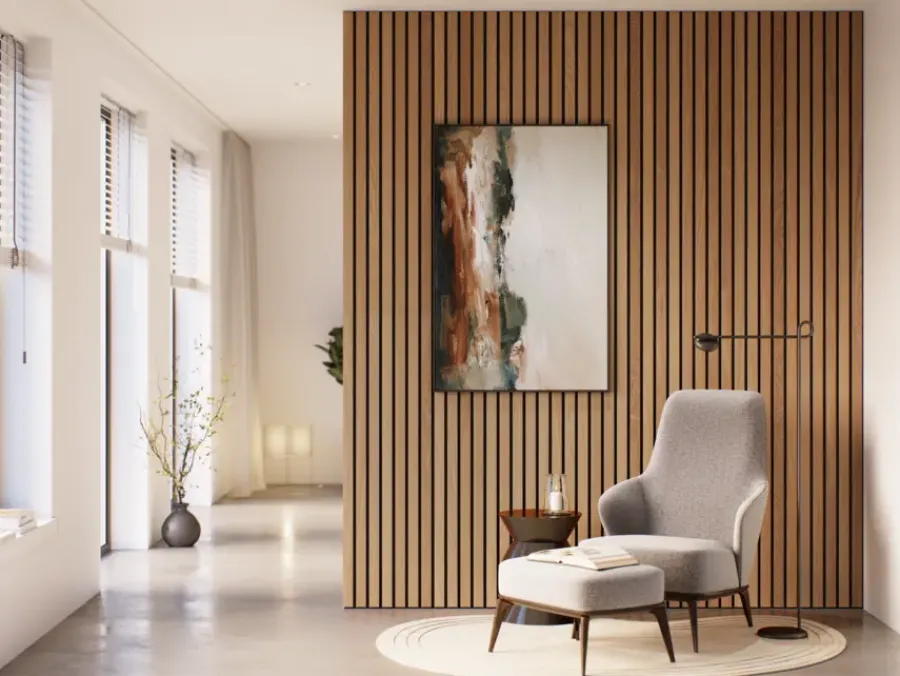 CanDo Kleurstaal lattenwand Decowall Advanced brons eiken 25x30cm Hot