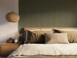 CanDo Kleurstaal lattenwand Decowall Acoustic Curve salie 25x30cm New