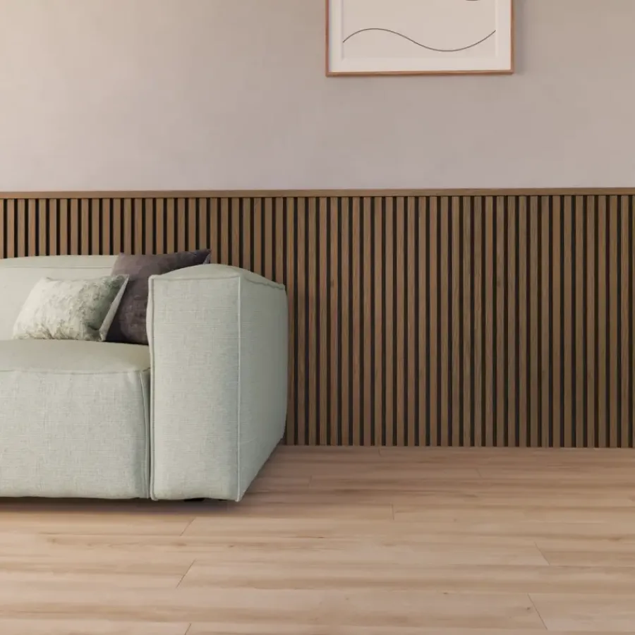 CanDo Kleurstaal lattenwand Decowall Acoustic rustiek eiken 25x30cm Clearance