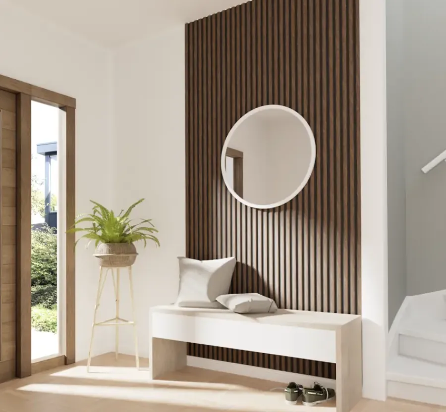CanDo Kleurstaal lattenwand Decowall Acoustic walnoot 25x30cm Hot