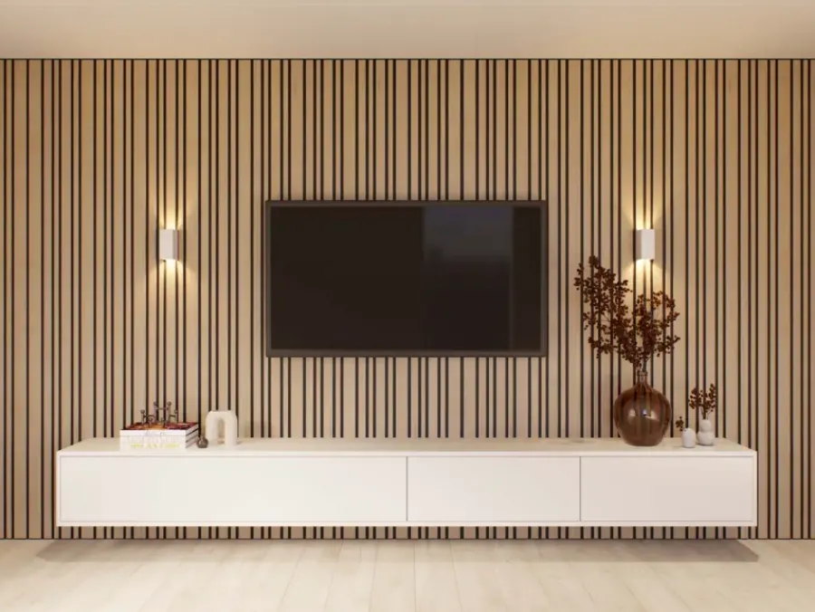 CanDo Kleurstaal lattenwand Decowall Acoustic Blend naturel eiken 25x30cm New
