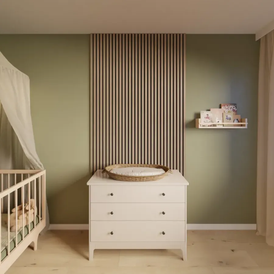 CanDo Kleurstaal lattenwand Decowall Acoustic vergrijsd eiken 25x30cm Clearance