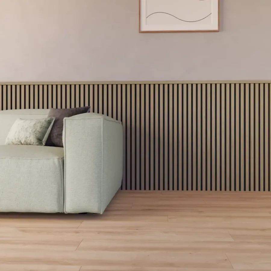 CanDo Kleurstaal lattenwand Decowall Acoustic vergrijsd eiken 25x30cm Clearance