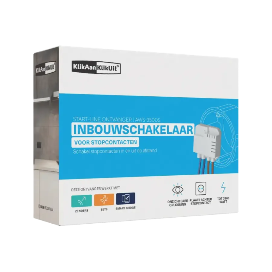 KlikAanKlikUit AWS-3500S mini inbouw schakelaar stopcontact Online
