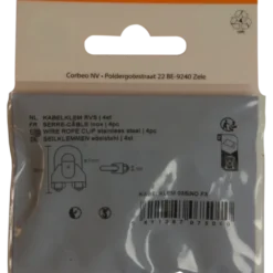 Ledent kabelklem tot Ø 3 mm rvs (4 stuks)