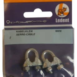 Ledent kabelklem tot Ø 6 mm verzinkt (2 stuks)