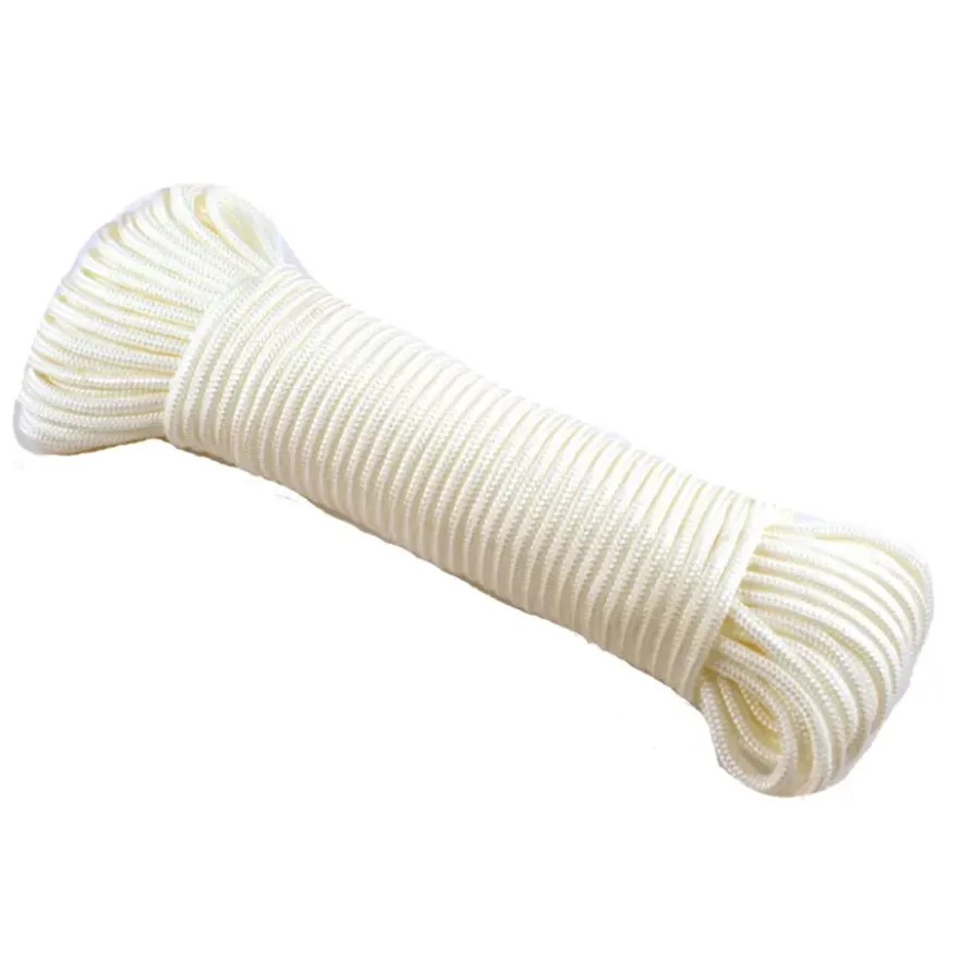 Ledent koord nylon wit Ø3 mm / 20 m