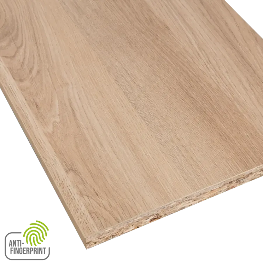 Geen Meubelpaneel gebleekt eiken ABS fingerprint proof 240x40 cm 18 mm Outlet