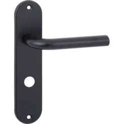 OK deurkrukset Ovaal kortschild WC 63/8mm aluminium zwart Hot