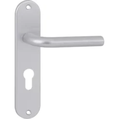 OK deurkruk set ovaal schild profielcilindergat 55 mm aluminium Hot