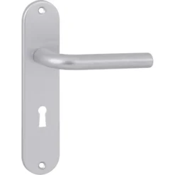 OK deurkruk set ovaal schild sleutelgat 56 mm aluminium Clearance