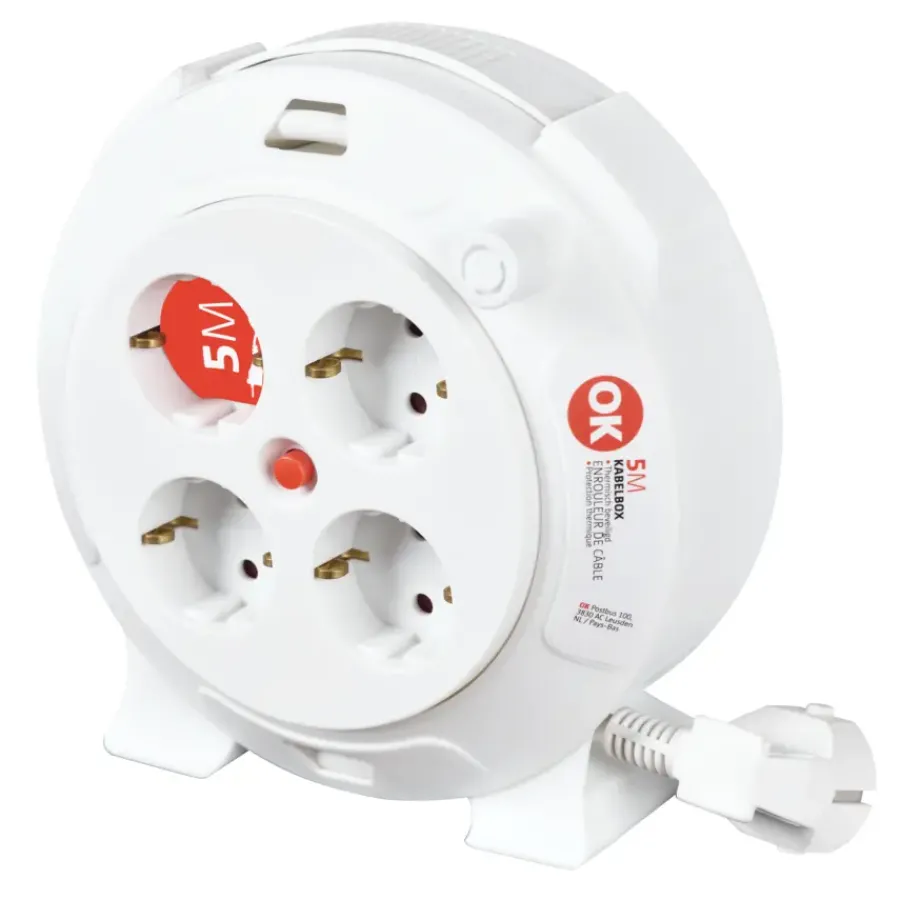 OK Kabelbox 4-voudig Wit 5 Meter Sale
