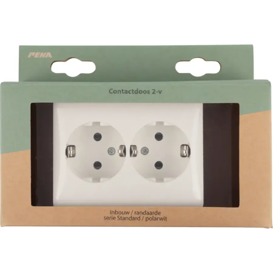Peha Standard stopcontact dubbel geaard wit New