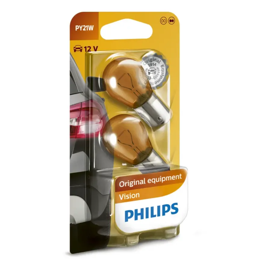 Philips autolamp PY21W Vision 12496NAB2 New