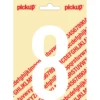 Pickup plakcijfer 8 wit mat 120 mm