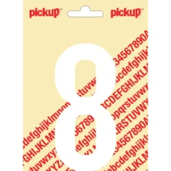 Pickup plakcijfer 8 wit mat 120 mm