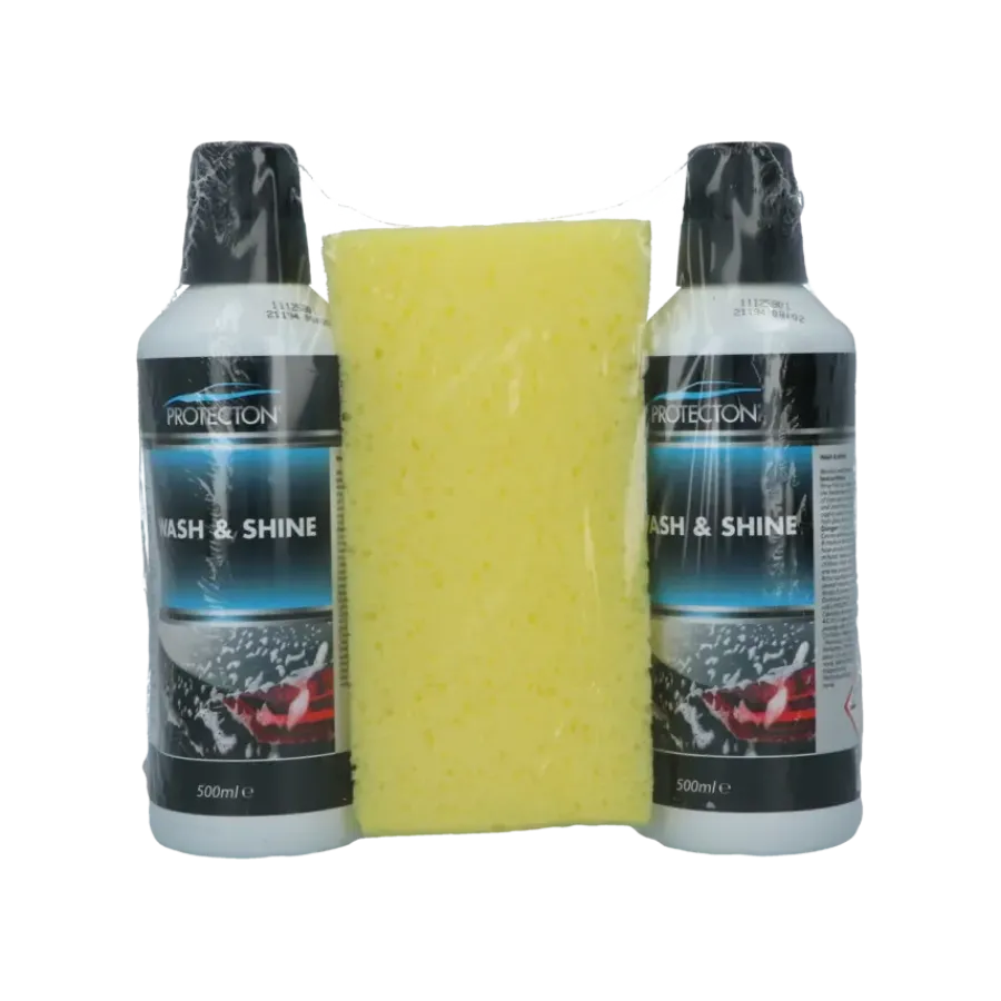Protecton Wash & Shine Set 2x 500ml met Spons Discount