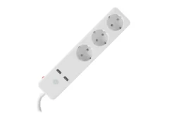 Qnect Wifi Stekkerdoos 3-voudig Wit 2X USB 1,5 M Snoer EU TYPE NL/ BE Best