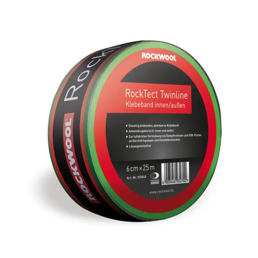 Rockwool Rocktect twinline tape voor isolatiefolie 60mm, 25m rol Discount