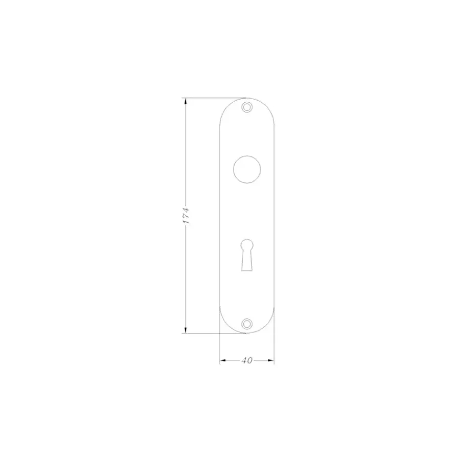 Geen Schild met sleutelgat ovaal 56mm aluminium Outlet