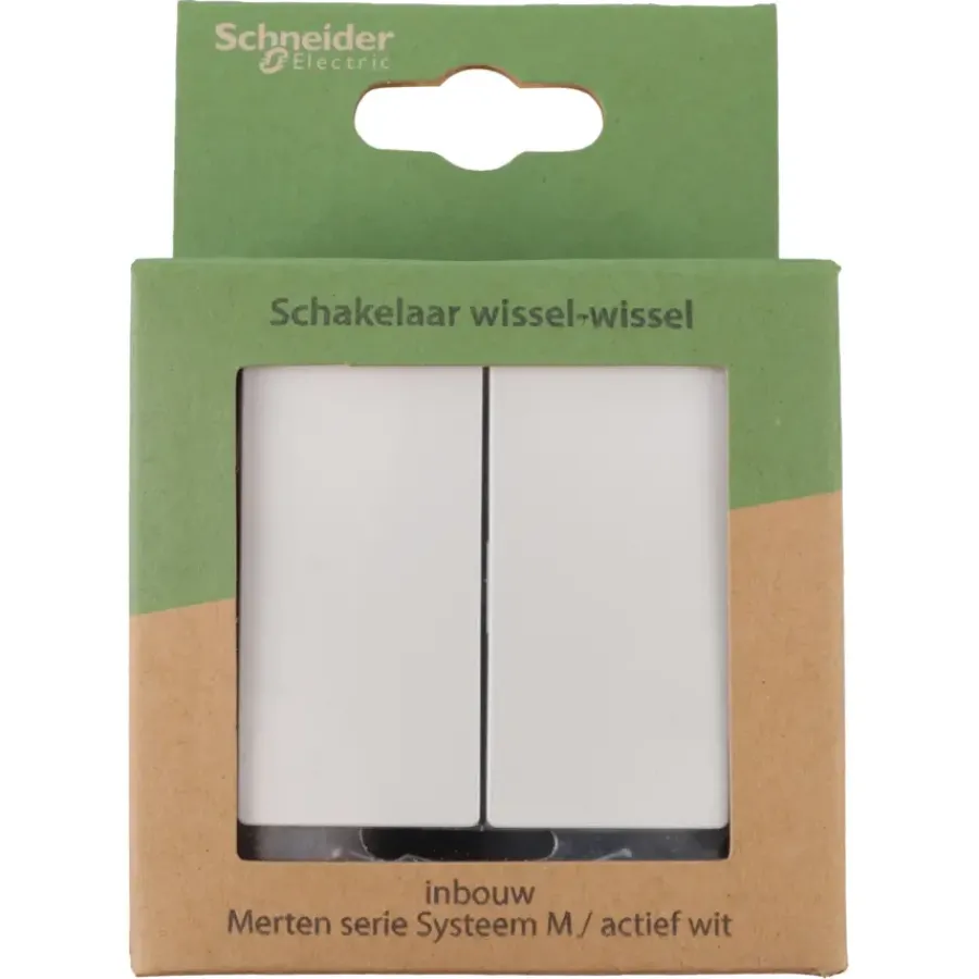 Schneider Electric Schneider Merten System-M Wissel/ Wisselschakelaar Actief Wit Best