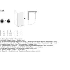 Sealskin Douchewand voor Swingdeur I AM 200x90 cm RVS